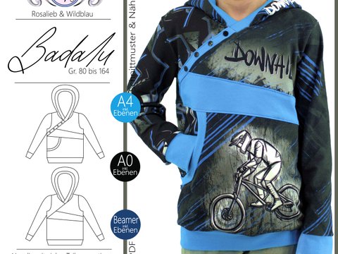 E-Book Schnittmuster Badalu Hoodie Gr. 80 bis 164