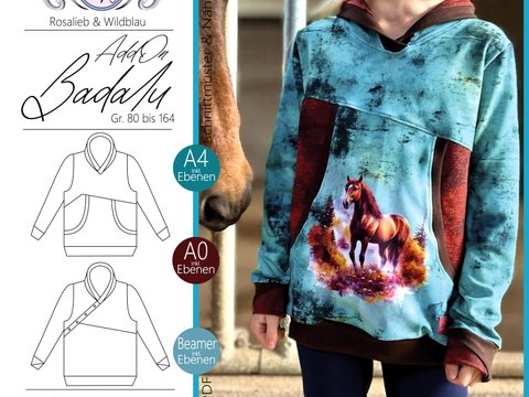 E-Book Schnittmuster Badalu Addon zum Kragenpullover Gr. 80 bis 164