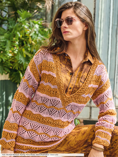 Longpulli im Streifemix