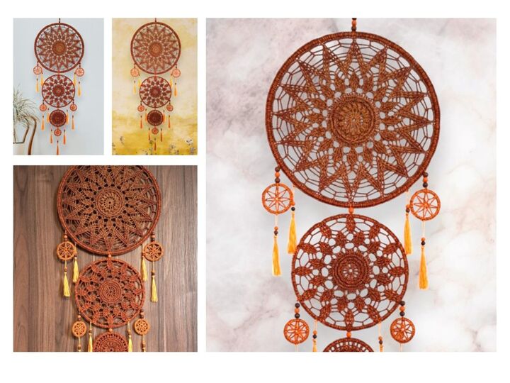 Häkelanleitung großer Traumfänger / Mandalas / Dreamcatcher