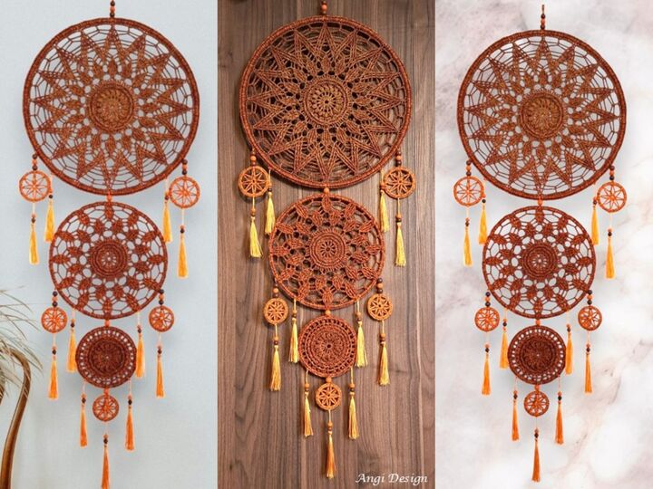 Häkelanleitung großer Traumfänger / Mandalas / Dreamcatcher