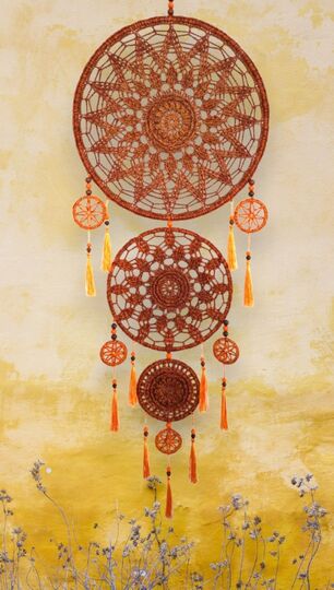 Häkelanleitung großer Traumfänger / Mandalas / Dreamcatcher