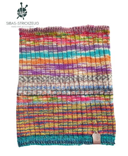 Resteliebe Cowl – einfache Strickanleitung aus  Sockenwollresten