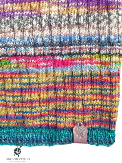 Resteliebe Cowl – einfache Strickanleitung aus  Sockenwollresten