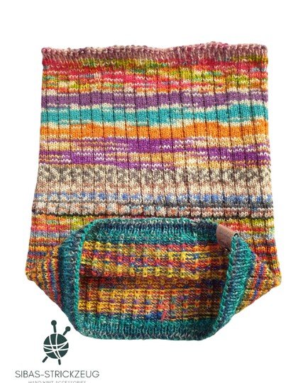 Resteliebe Cowl – einfache Strickanleitung aus  Sockenwollresten