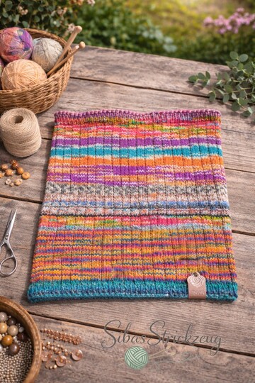 Resteliebe Cowl – einfache Strickanleitung aus  Sockenwollresten