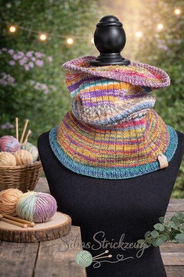 Resteliebe Cowl – einfache Strickanleitung aus  Sockenwollresten