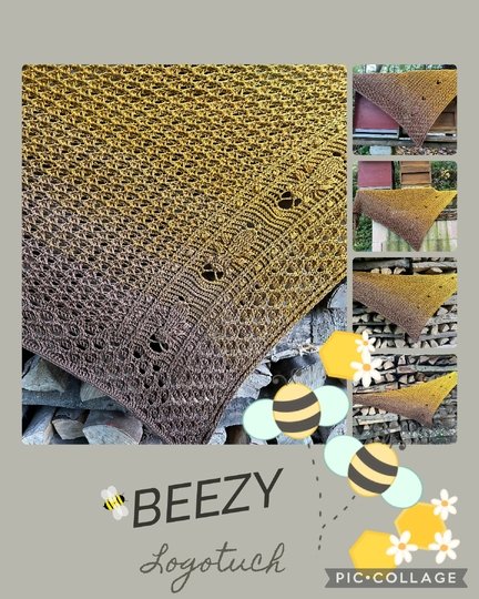 „BEEZY“ – Häkelanleitung für ein asymmetrisches Dreieckstuch