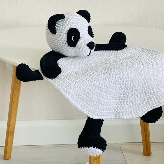 Crochet Pattern Panda Placemat for Baby Table Decor