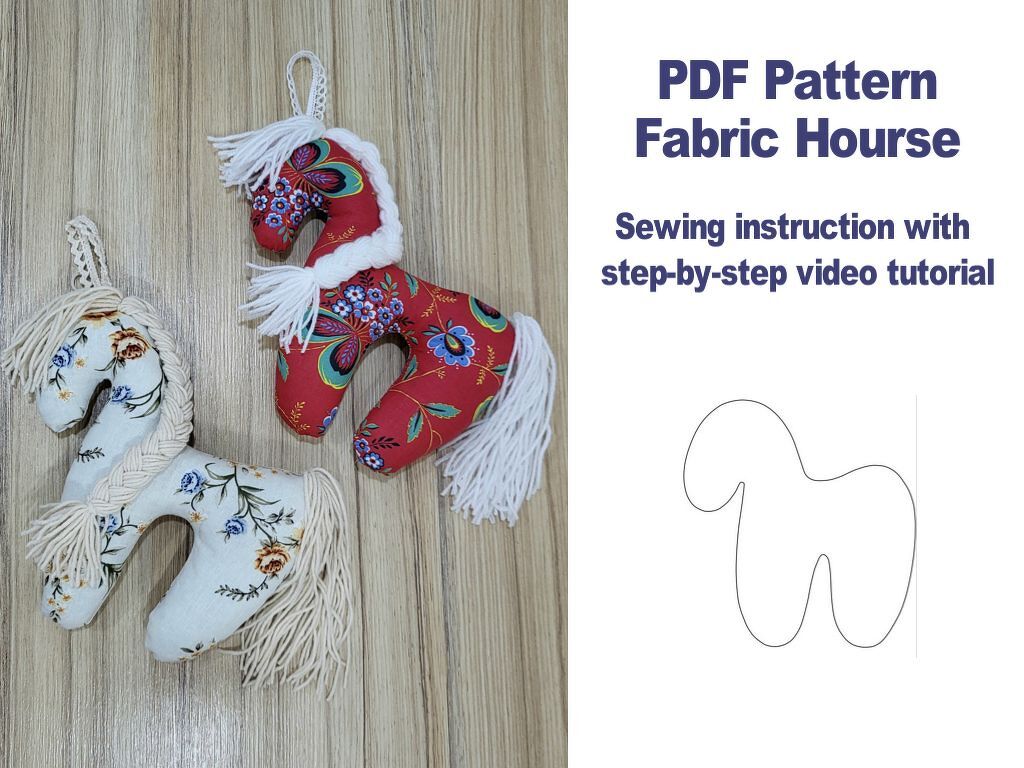 DIY Fabric Toy Fabric Horse Sewing Pattern Toys Patterns Dala Horse Pattern