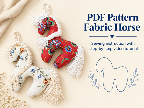 DIY Fabric Toy Fabric Horse Sewing Pattern Toys Patterns Dala Horse Pattern