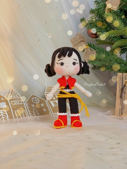 Crochet doll pattern | Black hair the Kpop girl | Kpop doll Amigurumi