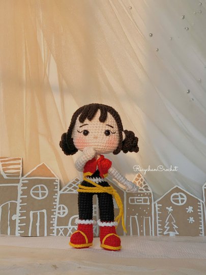 Crochet doll pattern | Black hair the Kpop girl | Kpop doll Amigurumi