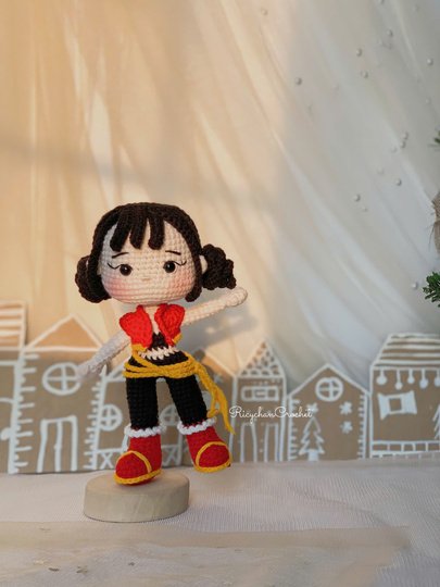 Crochet doll pattern | Black hair the Kpop girl | Kpop doll Amigurumi