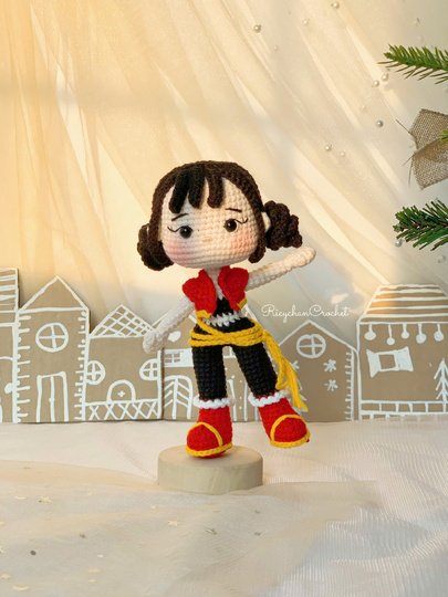 Crochet doll pattern | Black hair the Kpop girl | Kpop doll Amigurumi