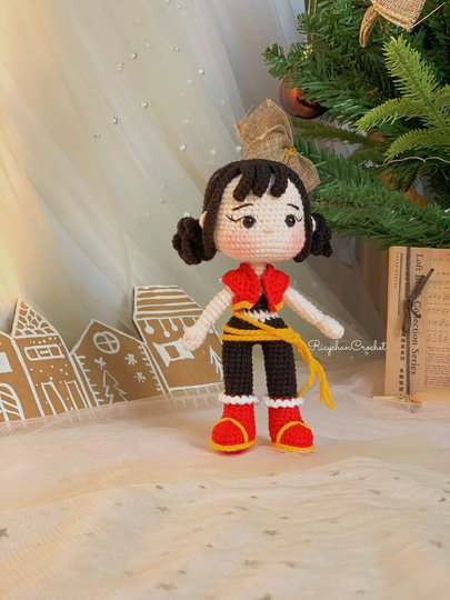 Crochet doll pattern | Black hair the Kpop girl | Kpop doll Amigurumi