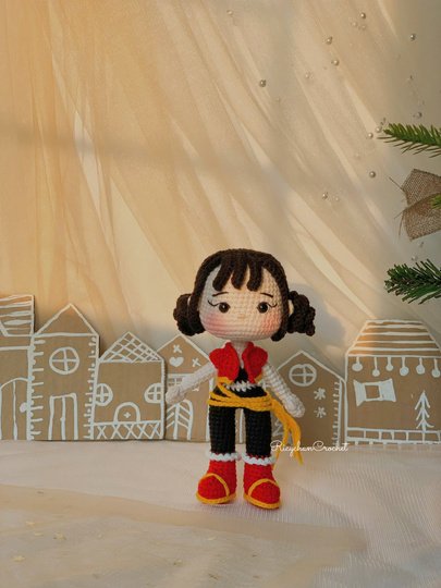 Crochet doll pattern | Black hair the Kpop girl | Kpop doll Amigurumi