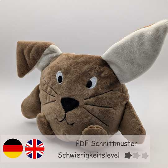 reversible cuddly toy "Krempeltier" bunny Level 1 - sewing instruction
