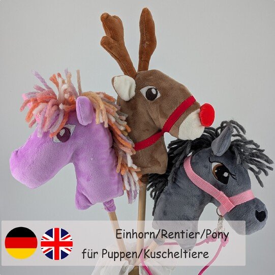 Mini Stick Horse Sewing Pattern: Pony, Unicorn, Reindeer (PDF)