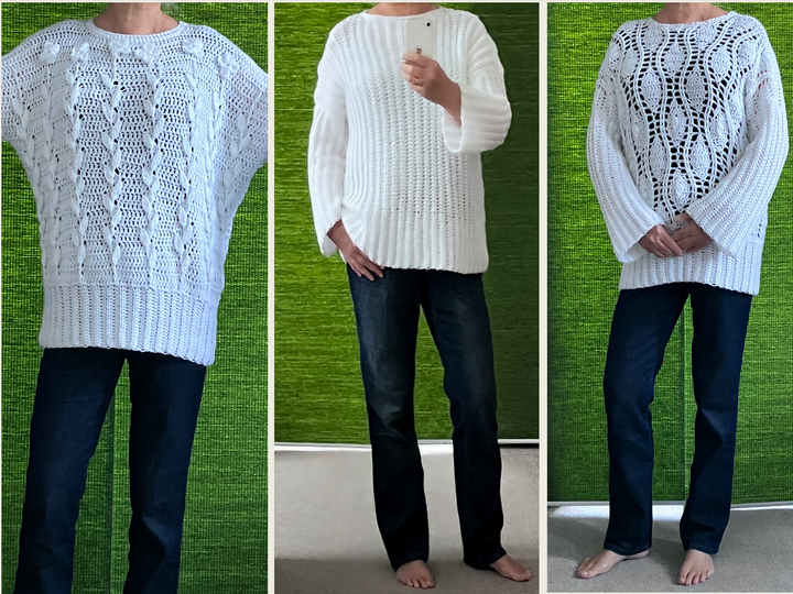 Ruck-Zuck-Pullover in drei Varianten - Häkelanleitung