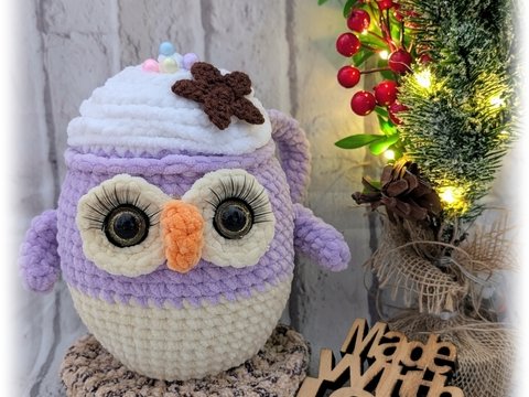 Häkelanleitung für die "Eulentasse Hot chocolate"