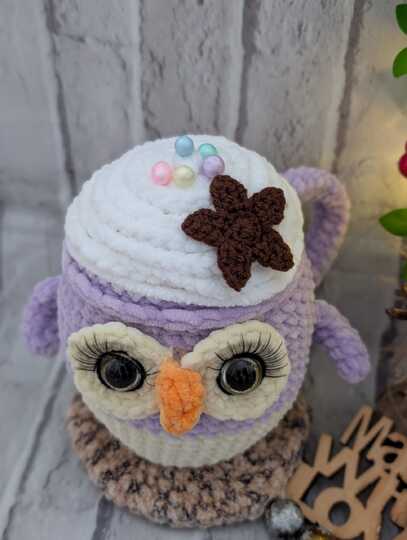 Häkelanleitung für die "Eulentasse Hot chocolate"