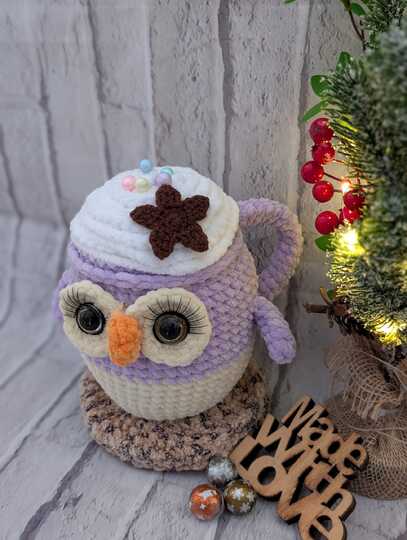 Häkelanleitung für die "Eulentasse Hot chocolate"