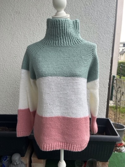 Häkelanleitung Pulli mit Rollkragen Gr. 38/40