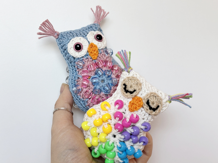 Beaded Crochet Fidget Owl Pattern, Fidget Toy Amigurumi Owl, Spring Decor