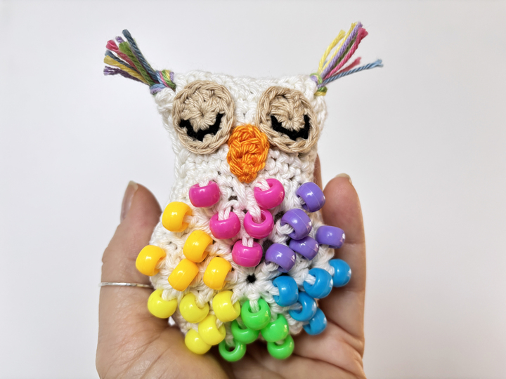 Beaded Crochet Fidget Owl Pattern, Fidget Toy Amigurumi Owl, Spring Decor