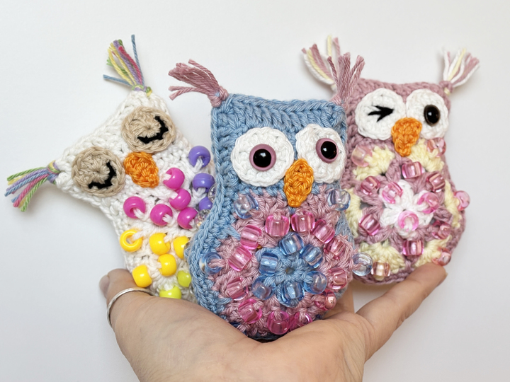 Beaded Crochet Fidget Owl Pattern, Fidget Toy Amigurumi Owl, Spring Decor