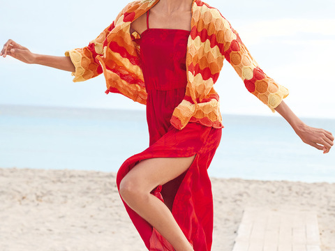 Jacke im Hebemaschenmuster