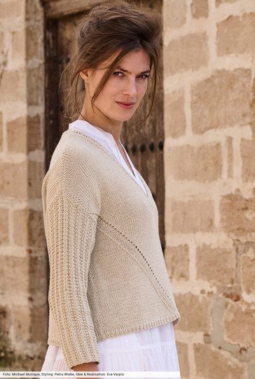 Pulli mit gerippten Ärmeln