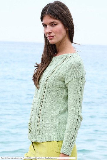 Pulli mit Ajourstreifen