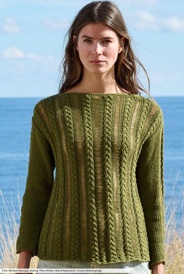 Zopfpulli mit Fallmaschen