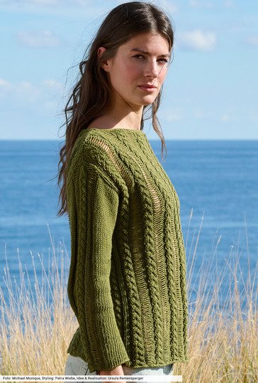 Zopfpulli mit Fallmaschen