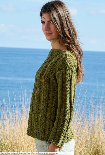 Zopfpulli mit Fallmaschen