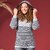 PULLI ELENORE, KAPUZENPULLI MIT STREIFEN gestrickt