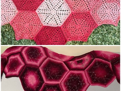 Hexagontuch Mari - gestrickt und gehäkelt