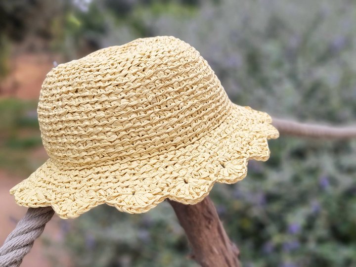 H1 Häkelanleitung. Panamahut aus Raffia (Bastgarn) für Erwachsene un Kinder