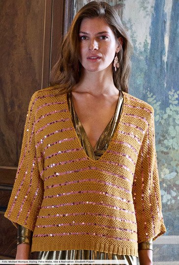 Pulli mit Paillettenstreifen