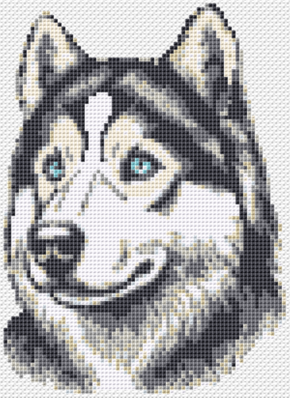 Kreuzstichvorlage Husky Aiko,ein Stickmuster für Hundeliebhaber als PDF/PNG - Bild 10