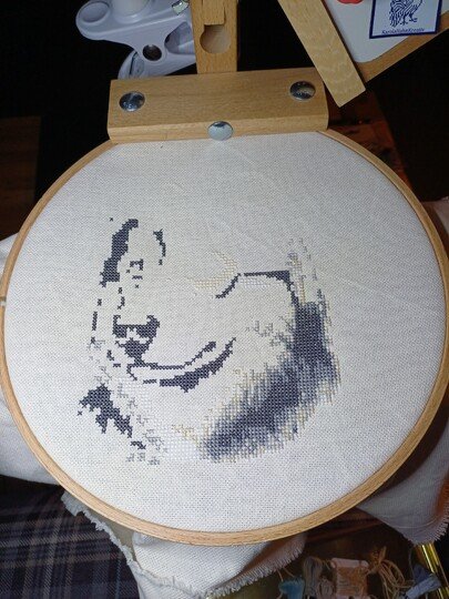 Kreuzstichvorlage Husky Aiko,ein Stickmuster für Hundeliebhaber als PDF/PNG