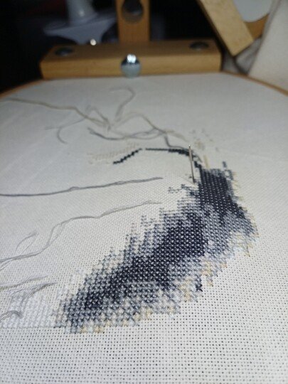 Kreuzstichvorlage Husky Aiko,ein Stickmuster für Hundeliebhaber als PDF/PNG