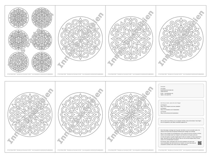 Mandalas zum Ausmalen – Schneeflocken – Malvorlagen