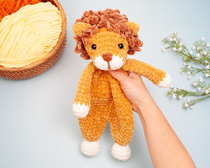 Löwe Baby Schmusetuch & Kuscheltier – Löwen-Schnuffeltuch Häkelanleitung