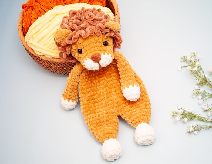 Löwe Baby Schmusetuch & Kuscheltier – Löwen-Schnuffeltuch Häkelanleitung