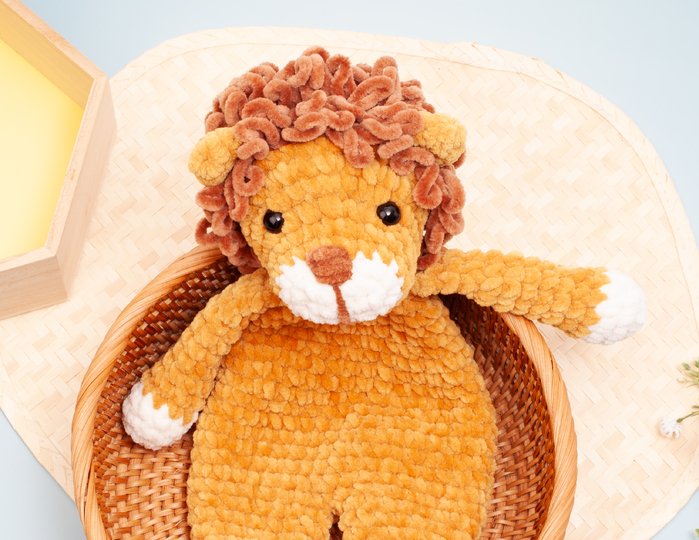 Löwe Baby Schmusetuch & Kuscheltier – Löwen-Schnuffeltuch Häkelanleitung
