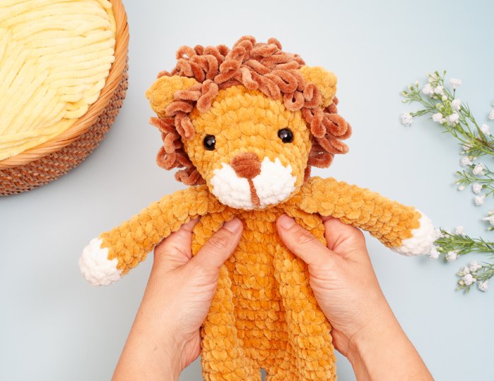 Löwe Baby Schmusetuch & Kuscheltier – Löwen-Schnuffeltuch Häkelanleitung