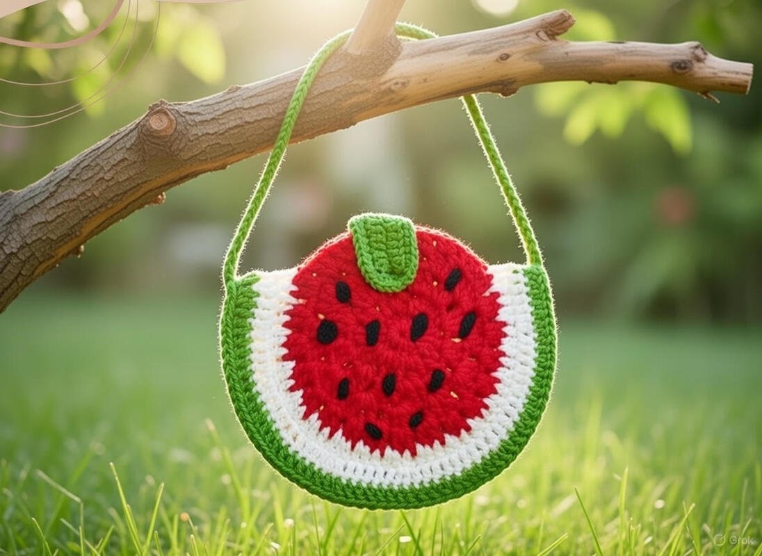 Wassermelonen-Häkel-Tasche Muster PDF + Video Tutorial | nontycrochet - Bild 6